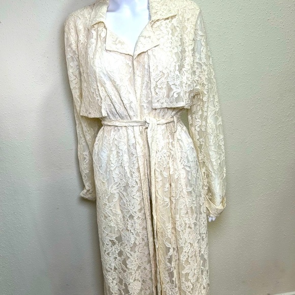 Express Lace Long Trench style Coat - Picture 5 of 10